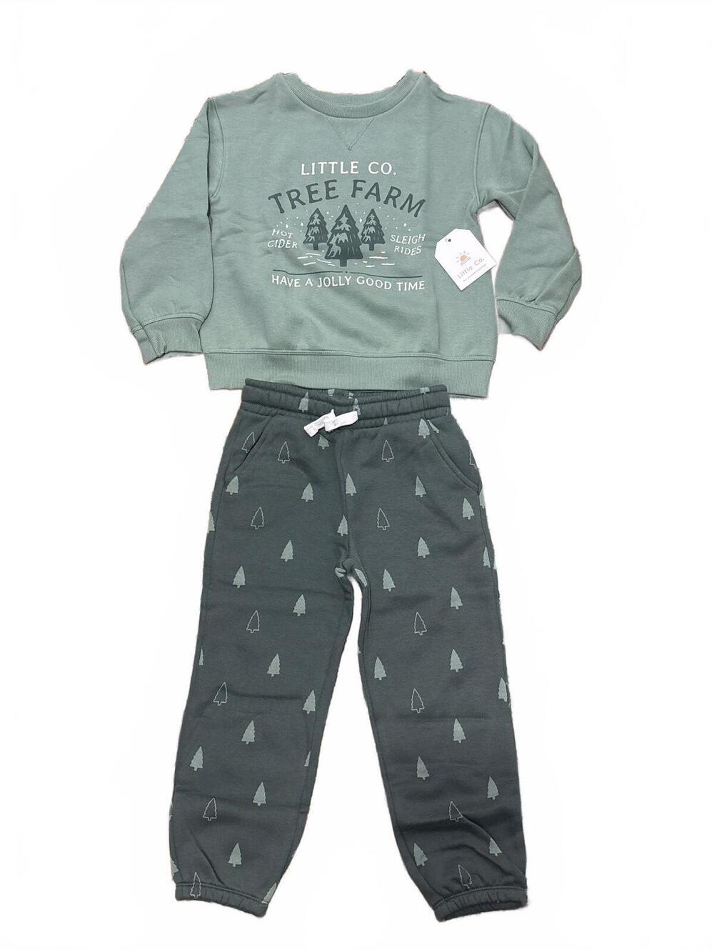 Little Co. Tree Farm 2-Piece Sweatshirt and Jogger Set for Kids Size 4